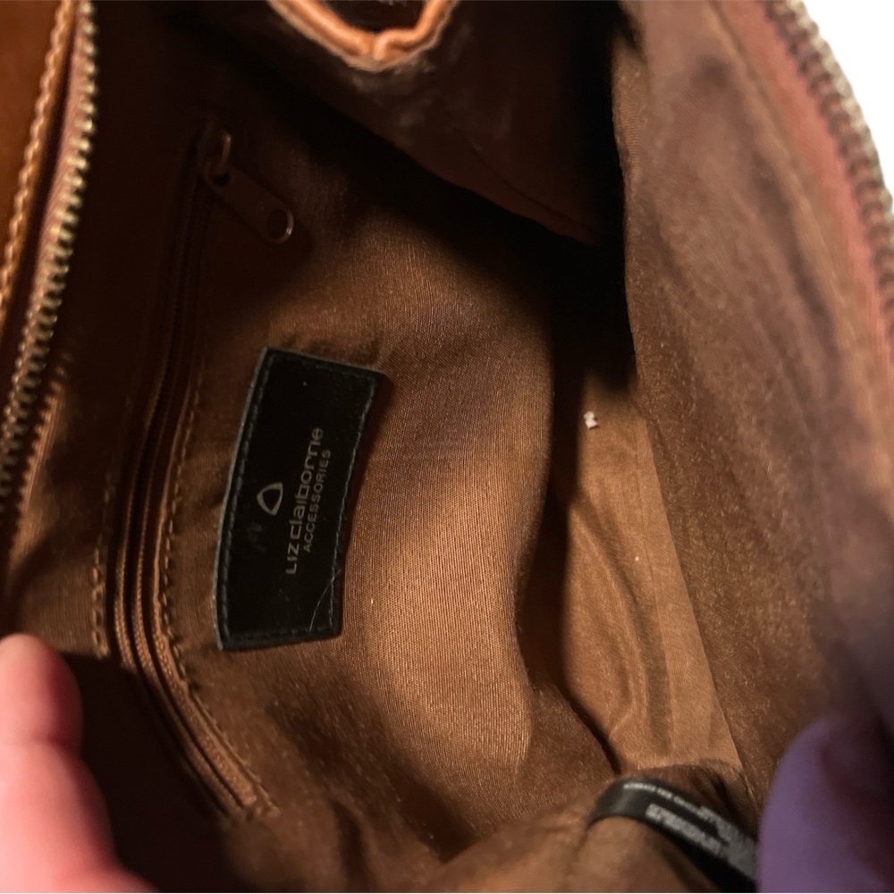 Liz Claiborne Tan Leather Shoulder Bag - Picture 5 of 6